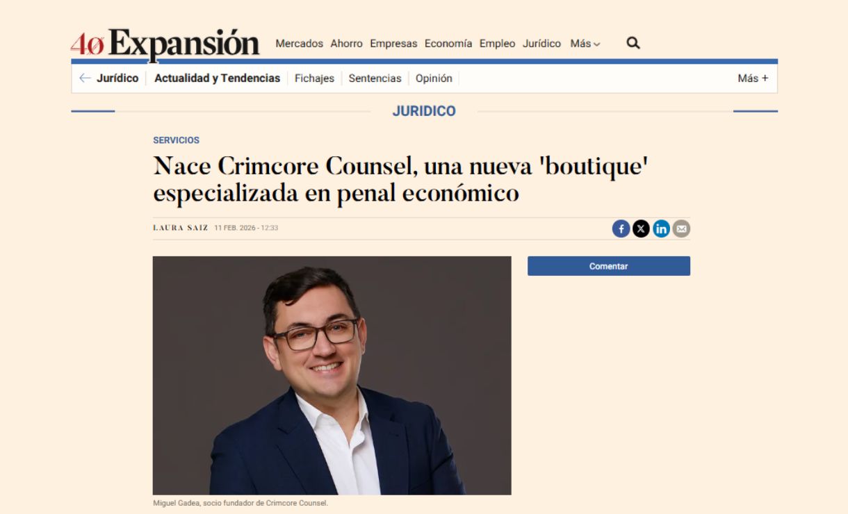 Nace Crimcore Counsel, una nueva 'boutique' especializada en penal económico